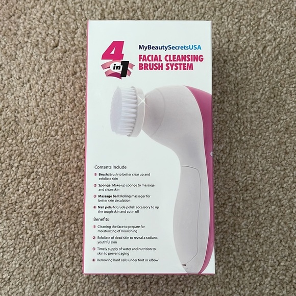 My Beauty Secrets USA, FACIAL CLEANSING Pink and White BRUSH SYSTEM NEW IN BOX! - Picture 5 of 6